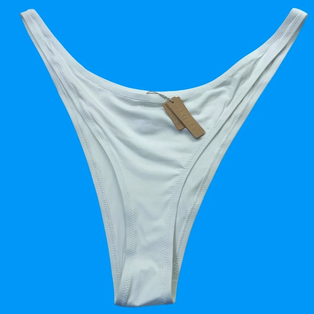 SKIMS Swim Plunge Top +‎ Micro Tanga Bottom Bikini Set Marble 4X